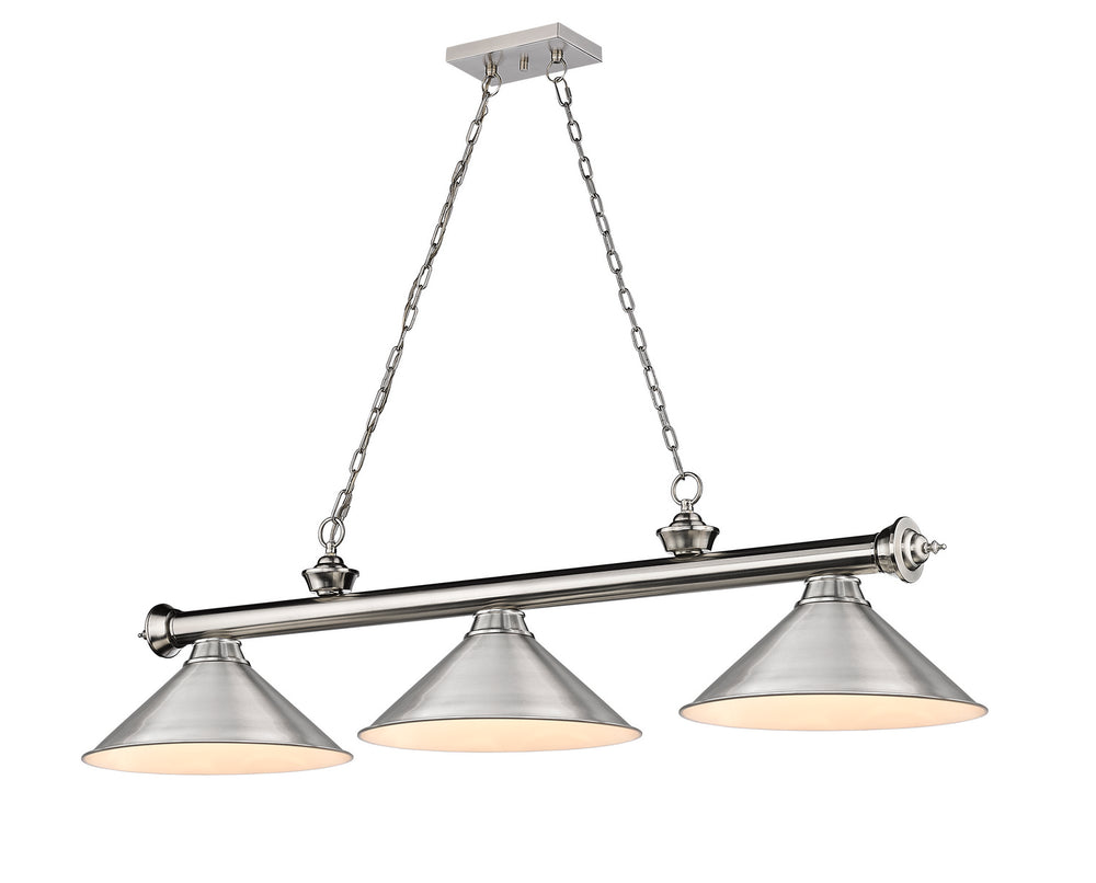 Z-Lite Canada - Three Light Billiard - Cordon - Brushed Nickel- Union Lighting Luminaires Decor