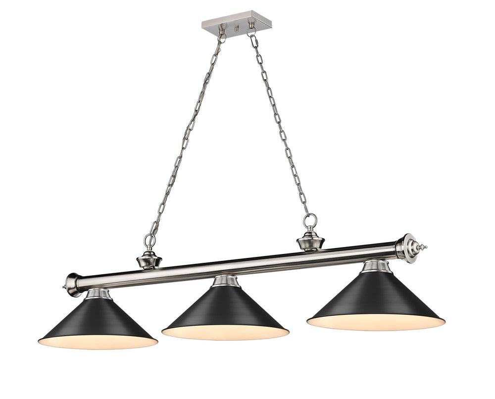 Z-Lite Canada - Three Light Billiard - Cordon - Brushed Nickel- Union Lighting Luminaires Decor