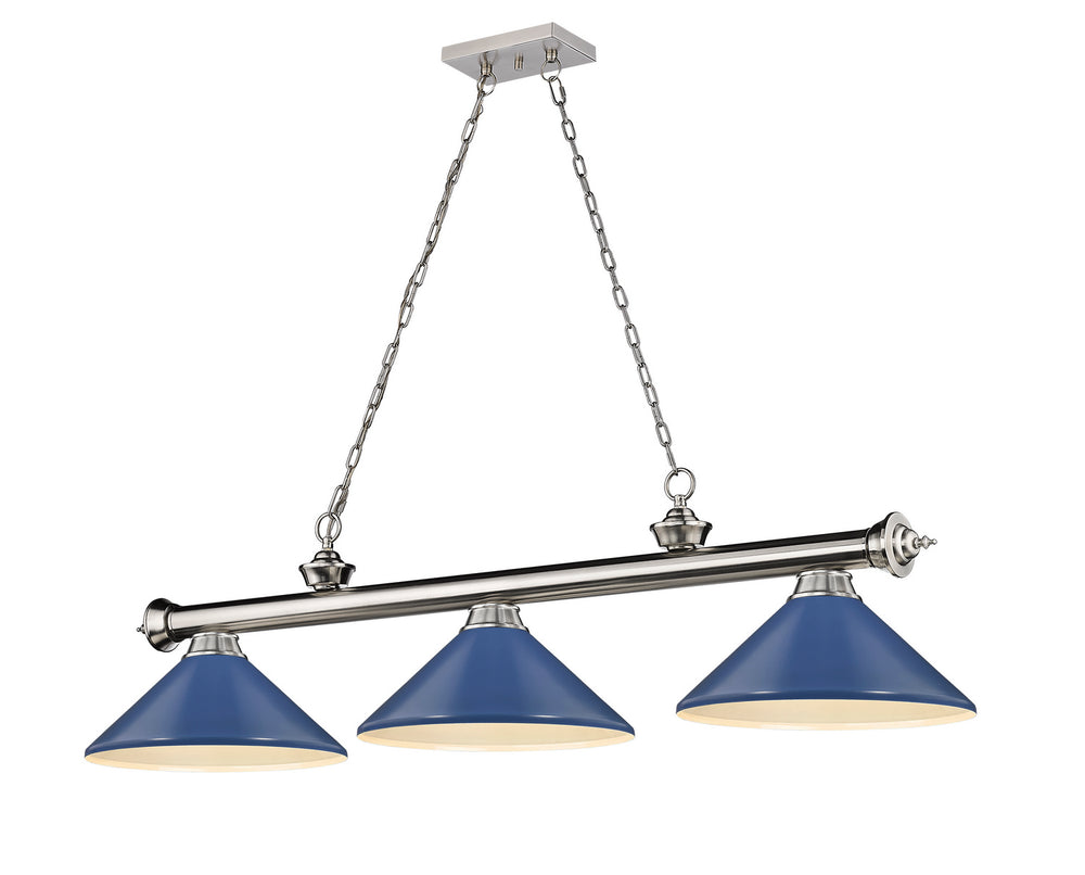 Z-Lite Canada - Three Light Billiard - Cordon - Brushed Nickel- Union Lighting Luminaires Decor