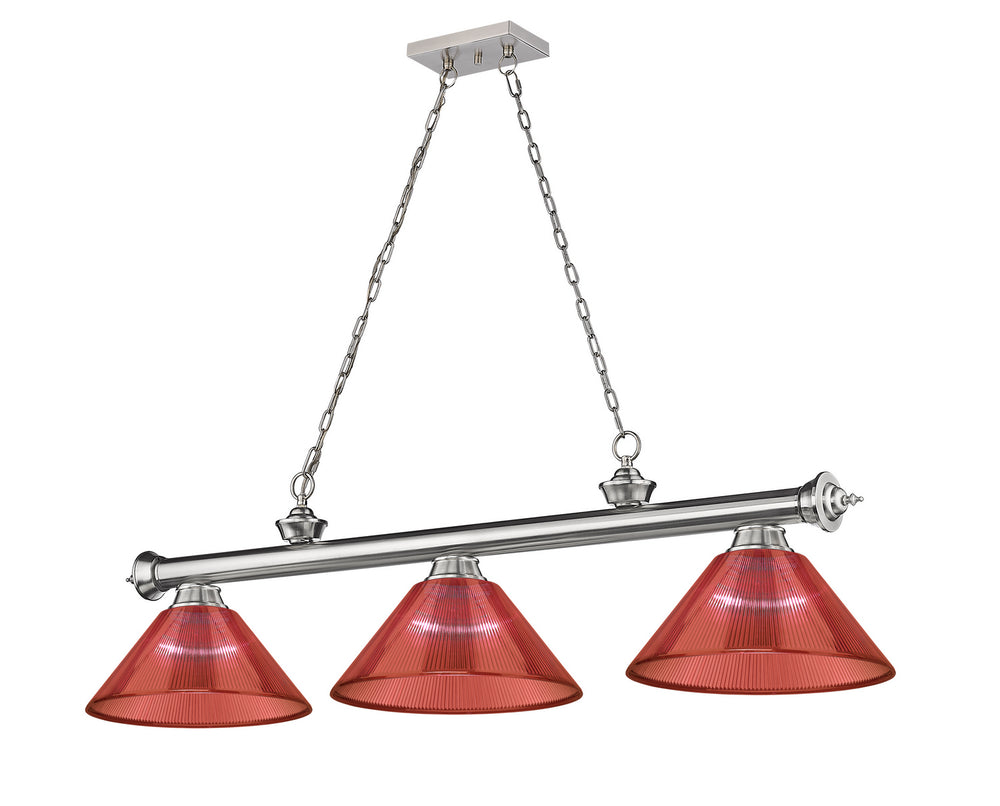Z-Lite Canada - Three Light Billiard - Cordon - Brushed Nickel- Union Lighting Luminaires Decor
