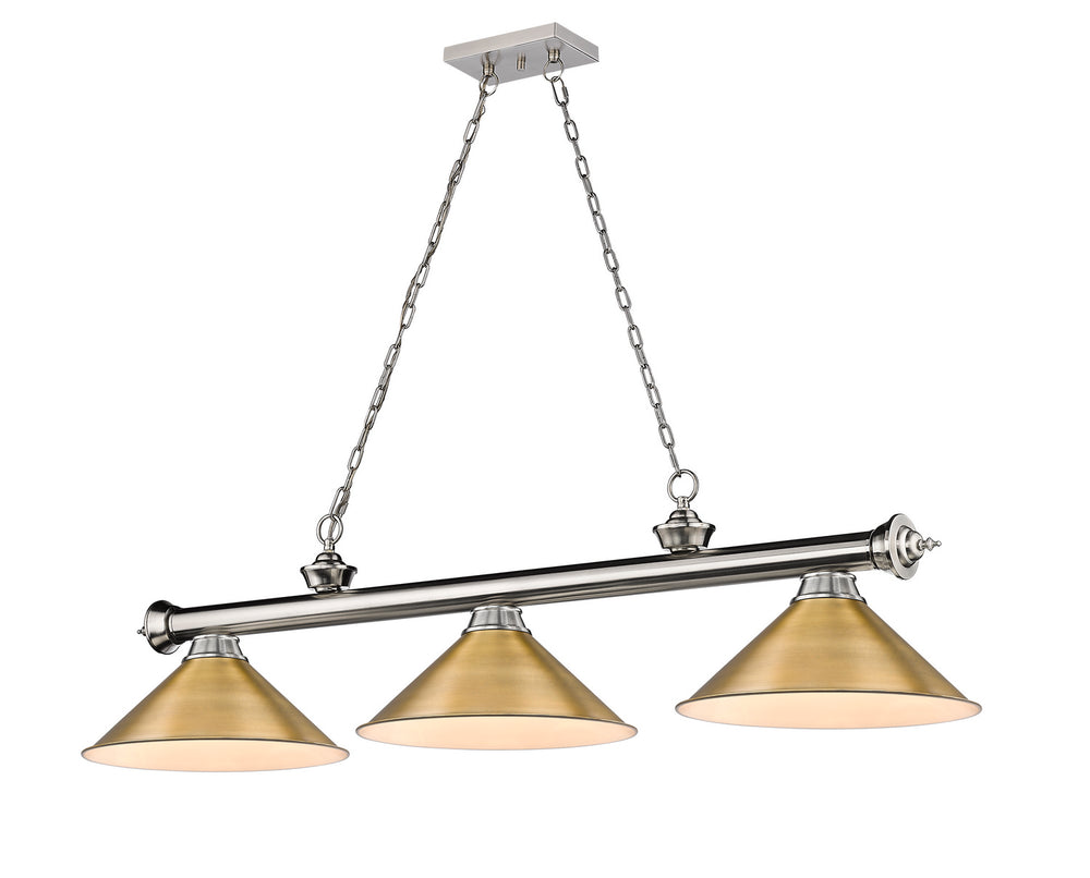 Z-Lite Canada - Three Light Billiard - Cordon - Brushed Nickel- Union Lighting Luminaires Decor