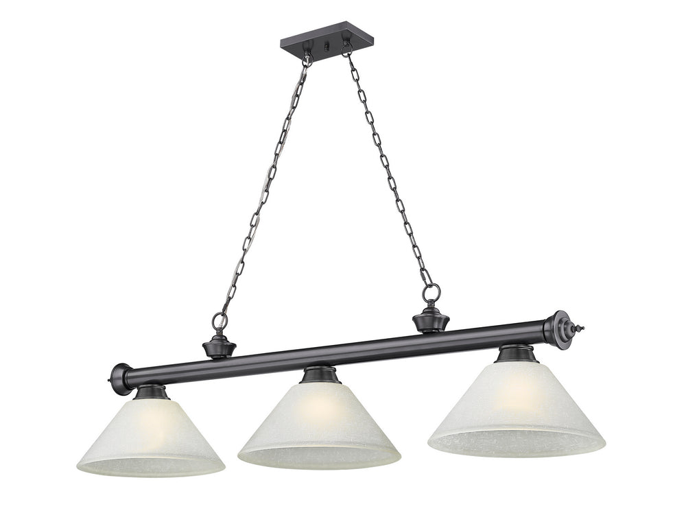 Z-Lite Canada - Three Light Billiard - Cordon - Bronze Plate- Union Lighting Luminaires Decor