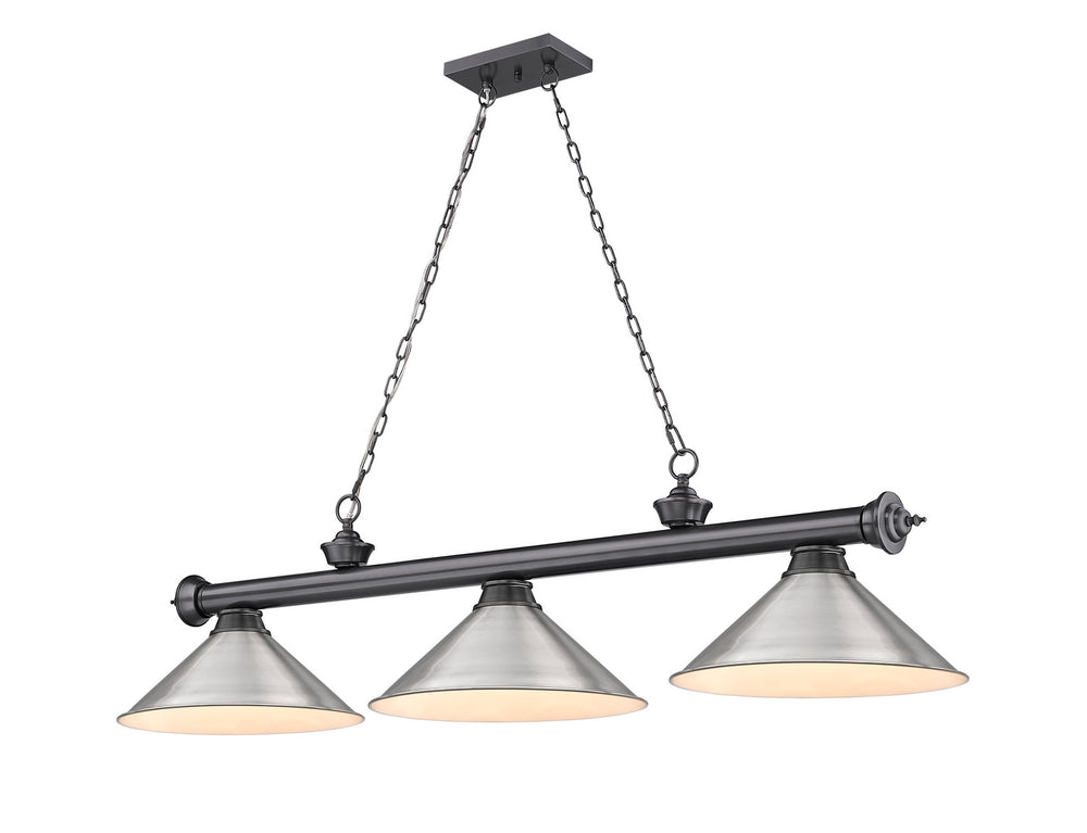 Z-Lite Canada - Three Light Billiard - Cordon - Bronze Plate- Union Lighting Luminaires Decor