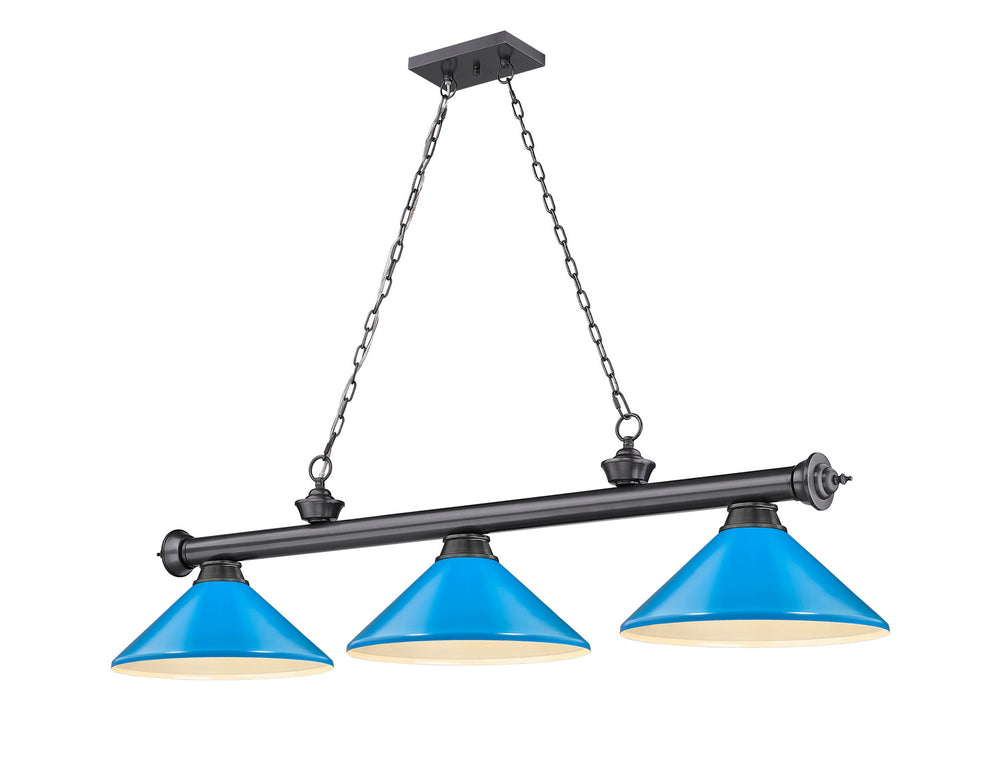 Z-Lite Canada - Three Light Billiard - Cordon - Bronze Plate- Union Lighting Luminaires Decor