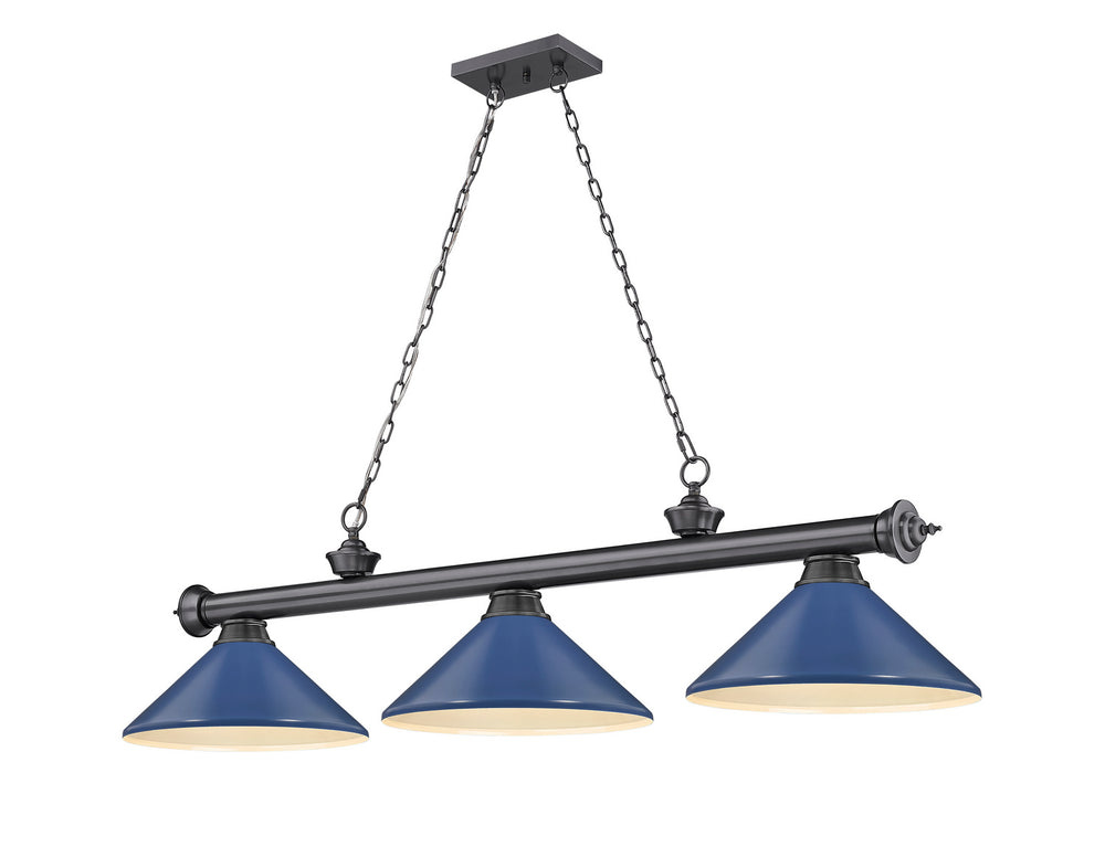 Z-Lite Canada - Three Light Billiard - Cordon - Bronze Plate- Union Lighting Luminaires Decor