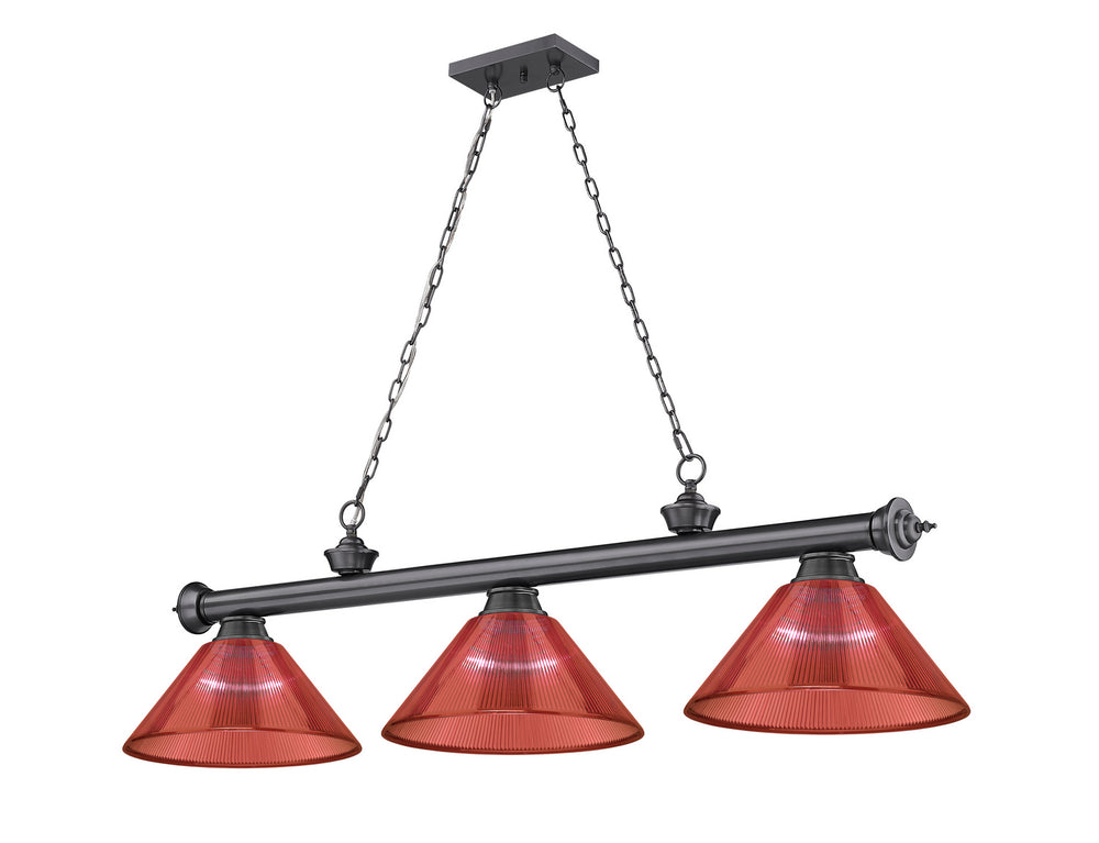 Z-Lite Canada - Three Light Billiard - Cordon - Bronze Plate- Union Lighting Luminaires Decor