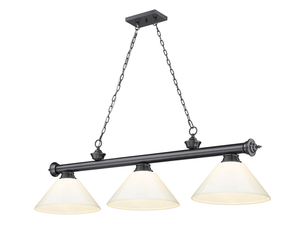 Z-Lite Canada - Three Light Billiard - Cordon - Bronze Plate- Union Lighting Luminaires Decor
