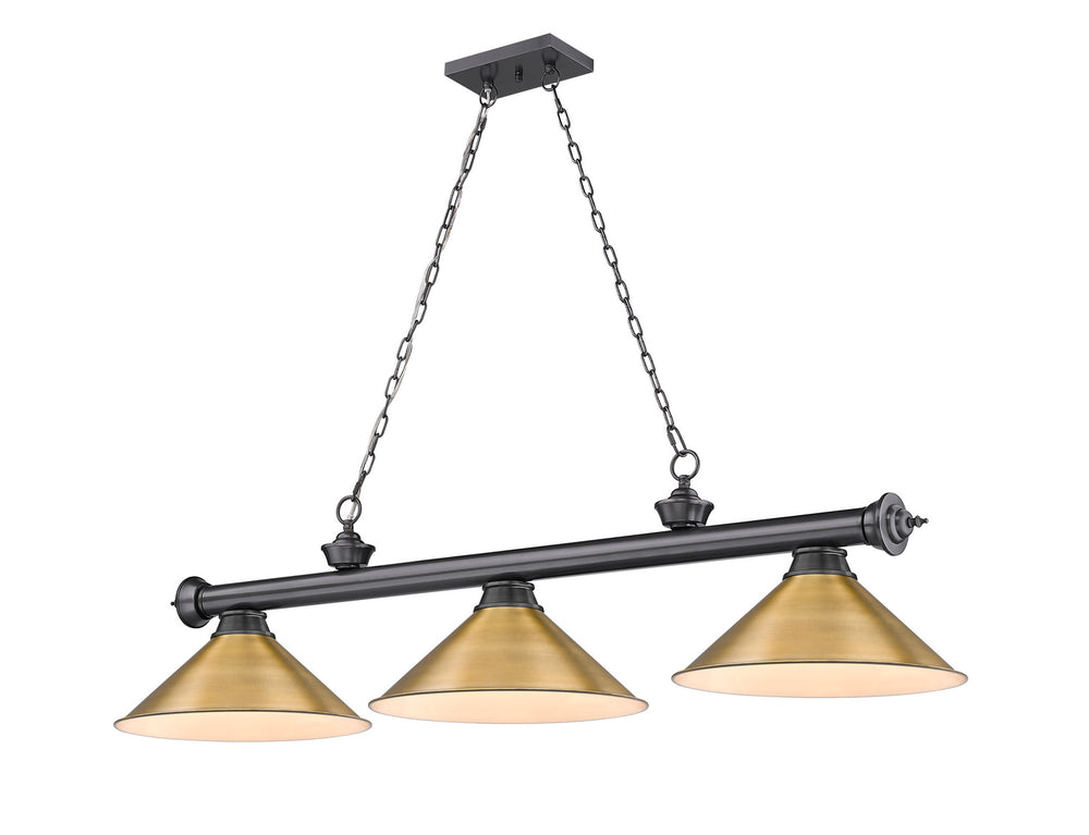 Z-Lite Canada - Three Light Billiard - Cordon - Bronze Plate- Union Lighting Luminaires Decor