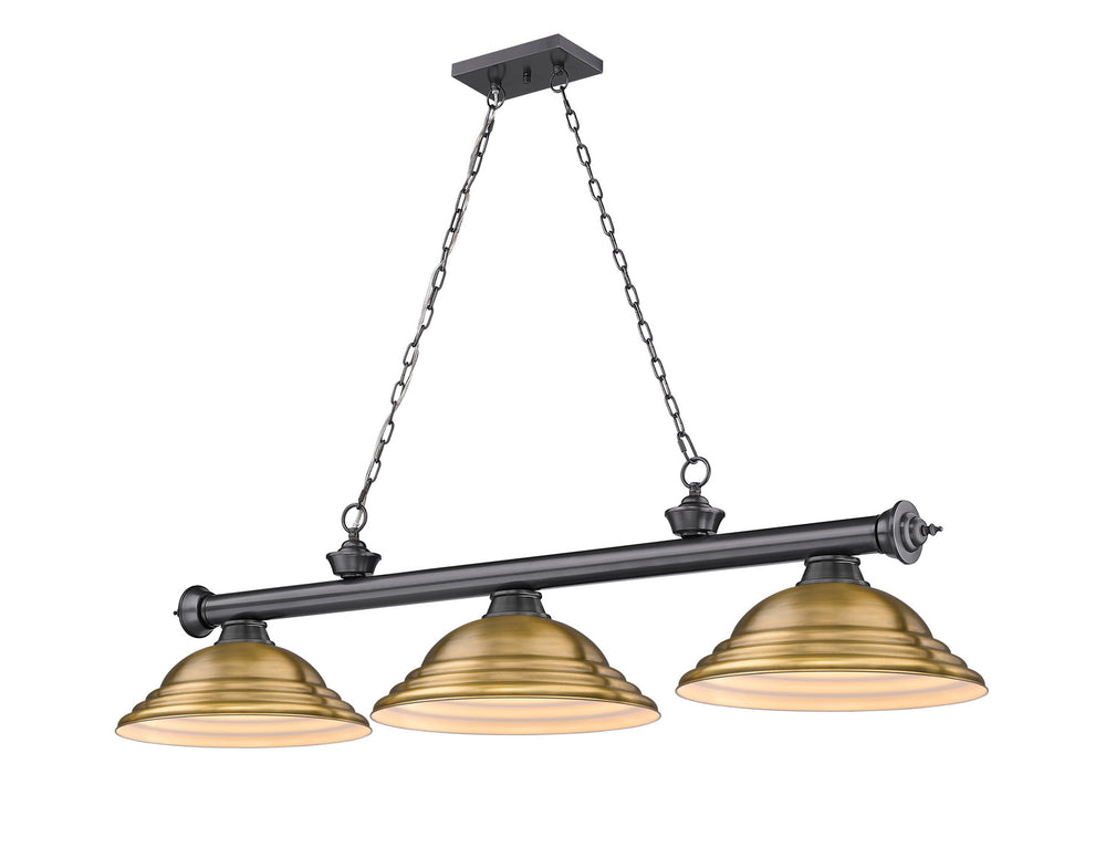 Z-Lite Canada - Three Light Billiard - Cordon - Bronze Plate- Union Lighting Luminaires Decor