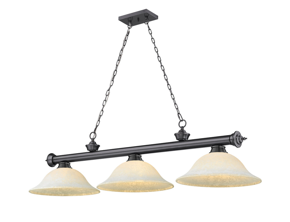 Z-Lite Canada - Three Light Billiard - Cordon - Bronze Plate- Union Lighting Luminaires Decor