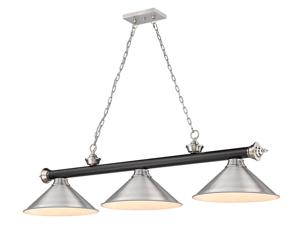Z-Lite Canada - Three Light Billiard - Cordon - Matte Black + Brushed Nickel- Union Lighting Luminaires Decor
