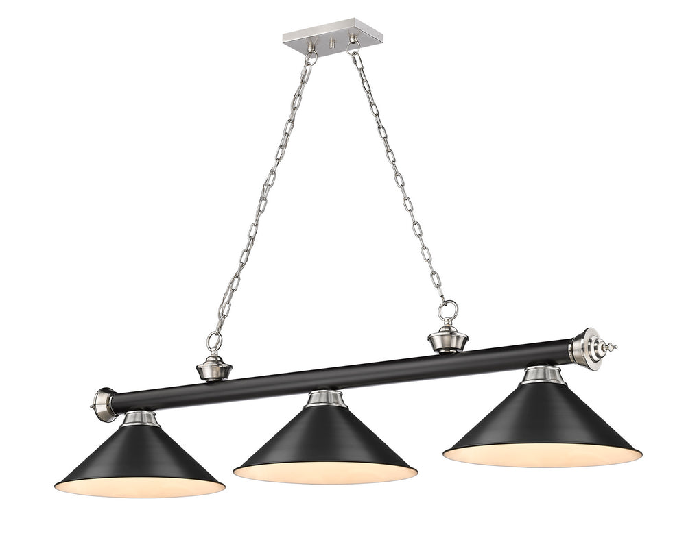 Z-Lite Canada - Three Light Billiard - Cordon - Matte Black + Brushed Nickel- Union Lighting Luminaires Decor