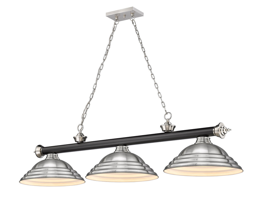 Z-Lite Canada - Three Light Billiard - Cordon - Matte Black + Brushed Nickel- Union Lighting Luminaires Decor