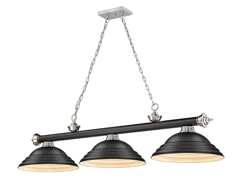 Z-Lite Canada - Three Light Billiard - Cordon - Matte Black + Brushed Nickel- Union Lighting Luminaires Decor
