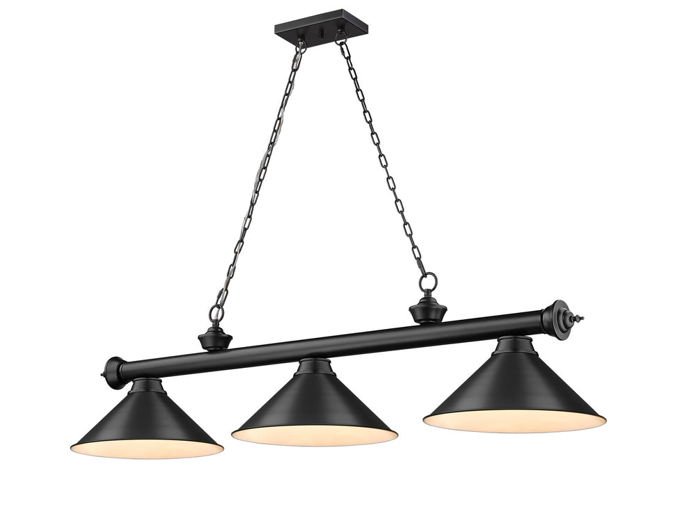 Z-Lite Canada - Three Light Billiard - Cordon - Matte Black- Union Lighting Luminaires Decor