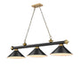 Z-Lite Canada - Three Light Billiard - Cordon - Matte Black + Rubbed Brass- Union Lighting Luminaires Decor