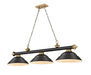 Z-Lite Canada - Three Light Billiard - Cordon - Matte Black + Rubbed Brass- Union Lighting Luminaires Decor
