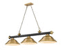 Z-Lite Canada - Three Light Billiard - Cordon - Matte Black + Rubbed Brass- Union Lighting Luminaires Decor