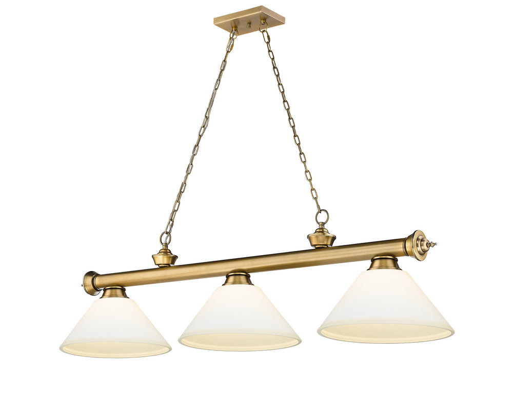 Z-Lite Canada - Three Light Billiard - Cordon - Rubbed Brass- Union Lighting Luminaires Decor