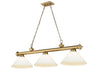 Z-Lite Canada - Three Light Billiard - Cordon - Rubbed Brass- Union Lighting Luminaires Decor
