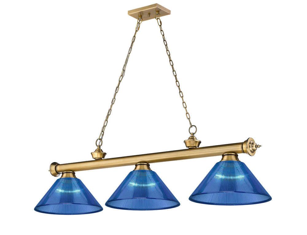 Z-Lite Canada - Three Light Billiard - Cordon - Rubbed Brass- Union Lighting Luminaires Decor