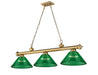 Z-Lite Canada - Three Light Billiard - Cordon - Rubbed Brass- Union Lighting Luminaires Decor