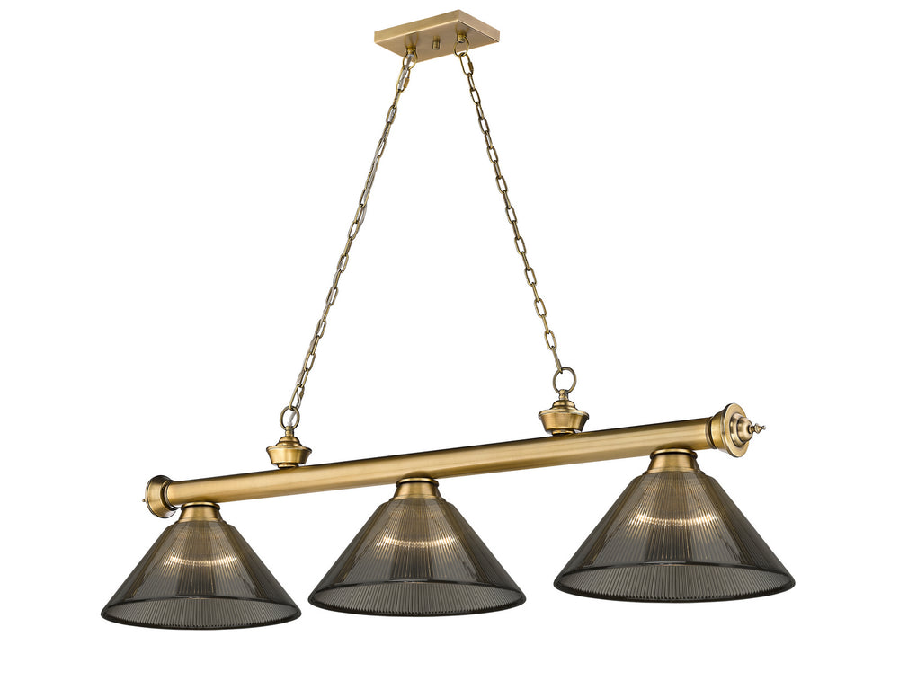 Z-Lite Canada - Three Light Billiard - Cordon - Rubbed Brass- Union Lighting Luminaires Decor