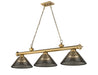 Z-Lite Canada - Three Light Billiard - Cordon - Rubbed Brass- Union Lighting Luminaires Decor