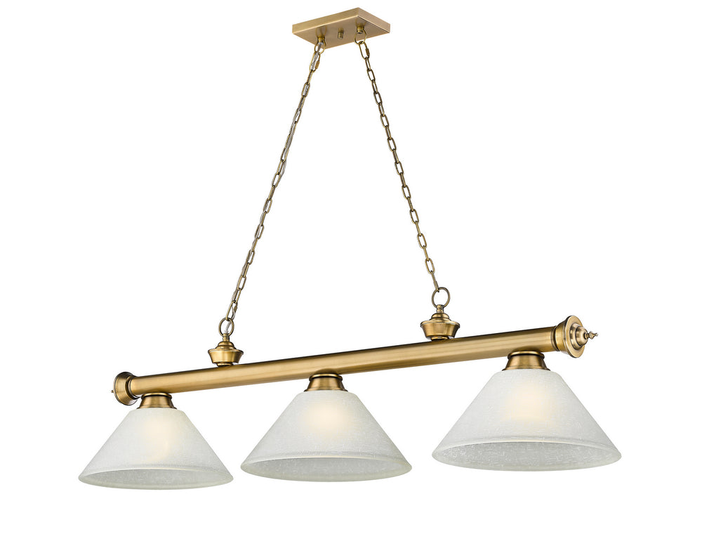 Z-Lite Canada - Three Light Billiard - Cordon - Rubbed Brass- Union Lighting Luminaires Decor