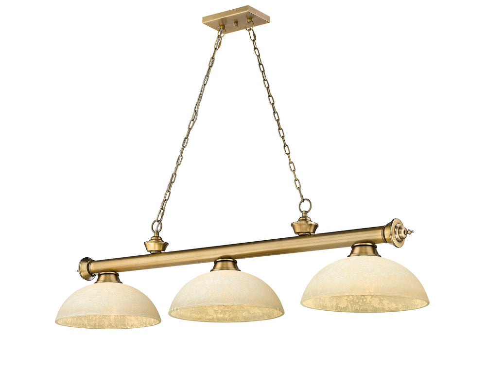 Z-Lite Canada - Three Light Billiard - Cordon - Rubbed Brass- Union Lighting Luminaires Decor
