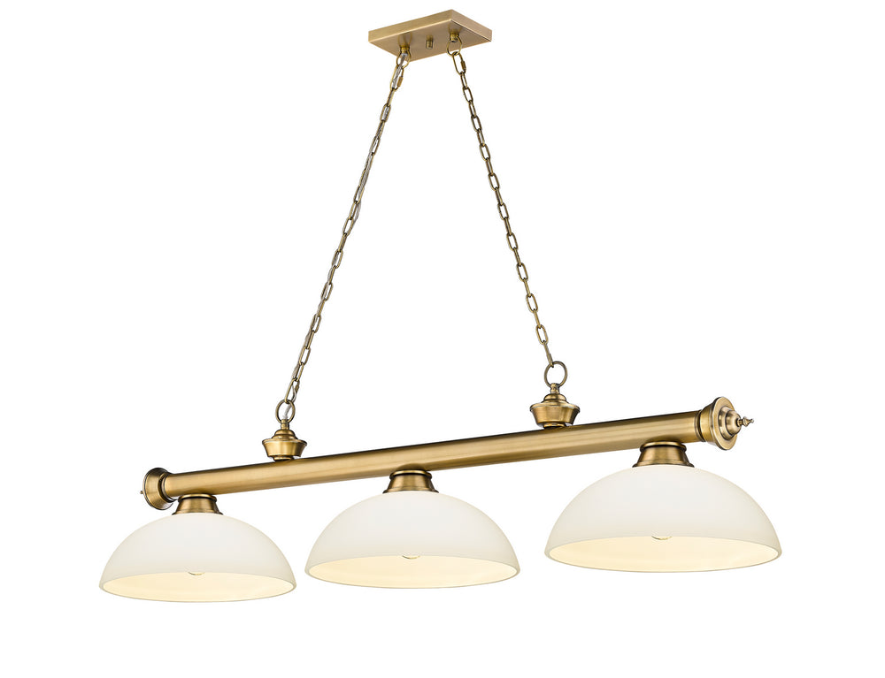 Z-Lite Canada - Three Light Billiard - Cordon - Rubbed Brass- Union Lighting Luminaires Decor