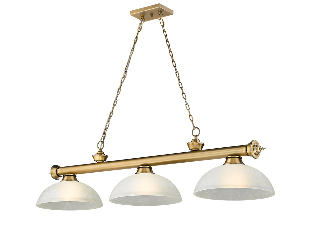 Z-Lite Canada - Three Light Billiard - Cordon - Rubbed Brass- Union Lighting Luminaires Decor