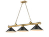 Z-Lite Canada - Three Light Billiard - Cordon - Rubbed Brass- Union Lighting Luminaires Decor