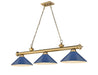 Z-Lite Canada - Three Light Billiard - Cordon - Rubbed Brass- Union Lighting Luminaires Decor