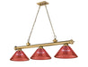 Z-Lite Canada - Three Light Billiard - Cordon - Rubbed Brass- Union Lighting Luminaires Decor