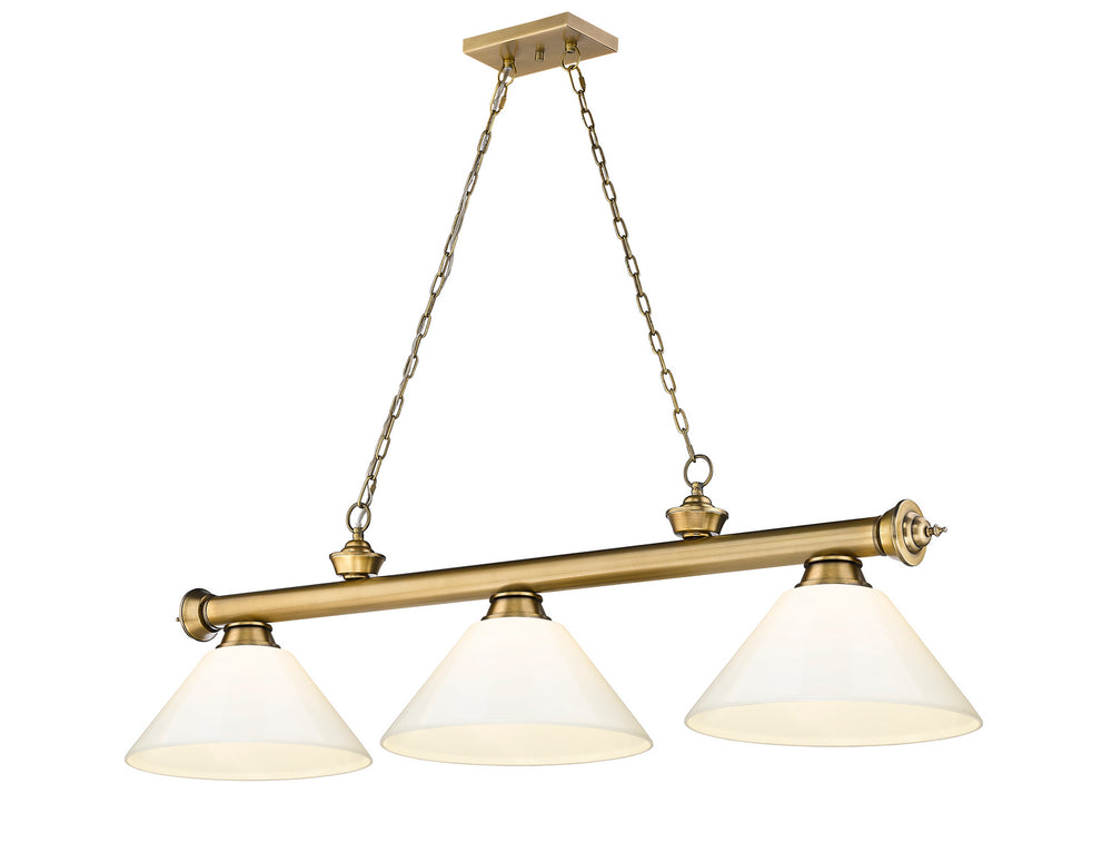 Z-Lite Canada - Three Light Billiard - Cordon - Rubbed Brass- Union Lighting Luminaires Decor