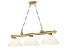 Z-Lite Canada - Three Light Billiard - Cordon - Rubbed Brass- Union Lighting Luminaires Decor