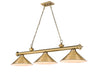 Z-Lite Canada - Three Light Billiard - Cordon - Rubbed Brass- Union Lighting Luminaires Decor