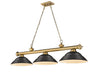 Z-Lite Canada - Three Light Billiard - Cordon - Rubbed Brass- Union Lighting Luminaires Decor