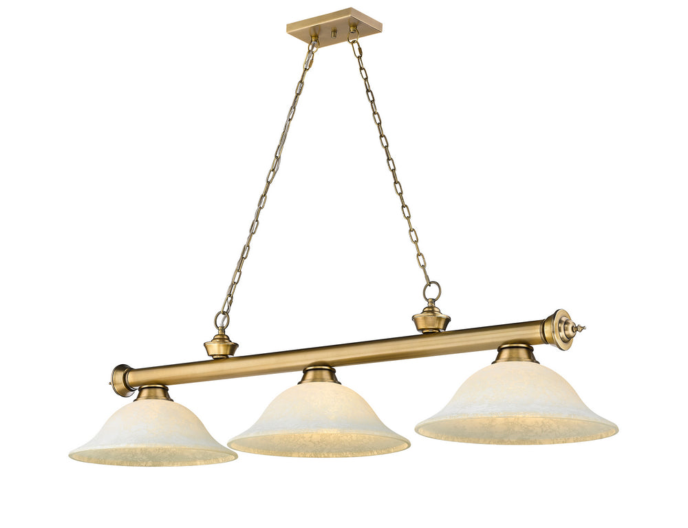 Z-Lite Canada - Three Light Billiard - Cordon - Rubbed Brass- Union Lighting Luminaires Decor