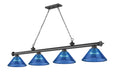 Z-Lite Canada - Four Light Billiard - Cordon - Bronze Plate- Union Lighting Luminaires Decor