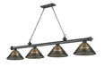 Z-Lite Canada - Four Light Billiard - Cordon - Bronze Plate- Union Lighting Luminaires Decor