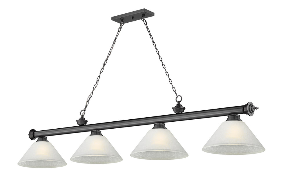 Z-Lite Canada - Four Light Billiard - Cordon - Bronze Plate- Union Lighting Luminaires Decor