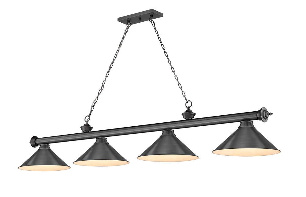 Z-Lite Canada - Four Light Billiard - Cordon - Bronze Plate- Union Lighting Luminaires Decor