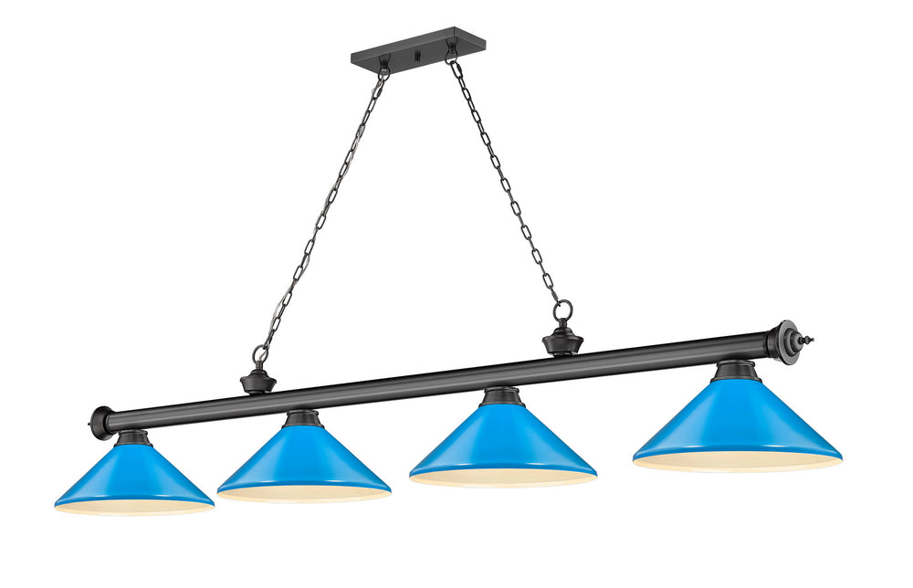 Z-Lite Canada - Four Light Billiard - Cordon - Bronze Plate- Union Lighting Luminaires Decor