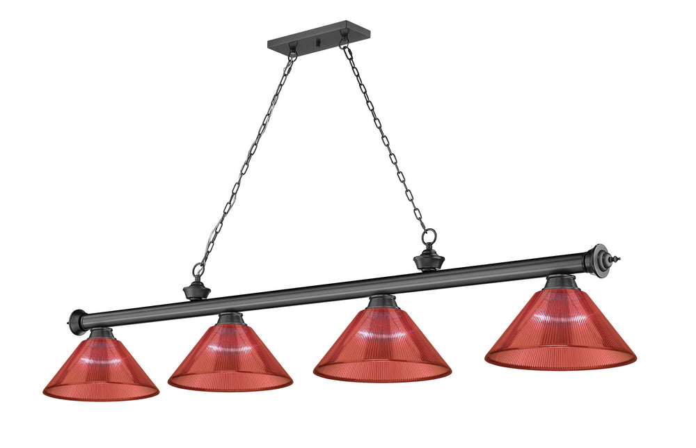 Z-Lite Canada - Four Light Billiard - Cordon - Bronze Plate- Union Lighting Luminaires Decor