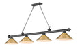 Z-Lite Canada - Four Light Billiard - Cordon - Bronze Plate- Union Lighting Luminaires Decor