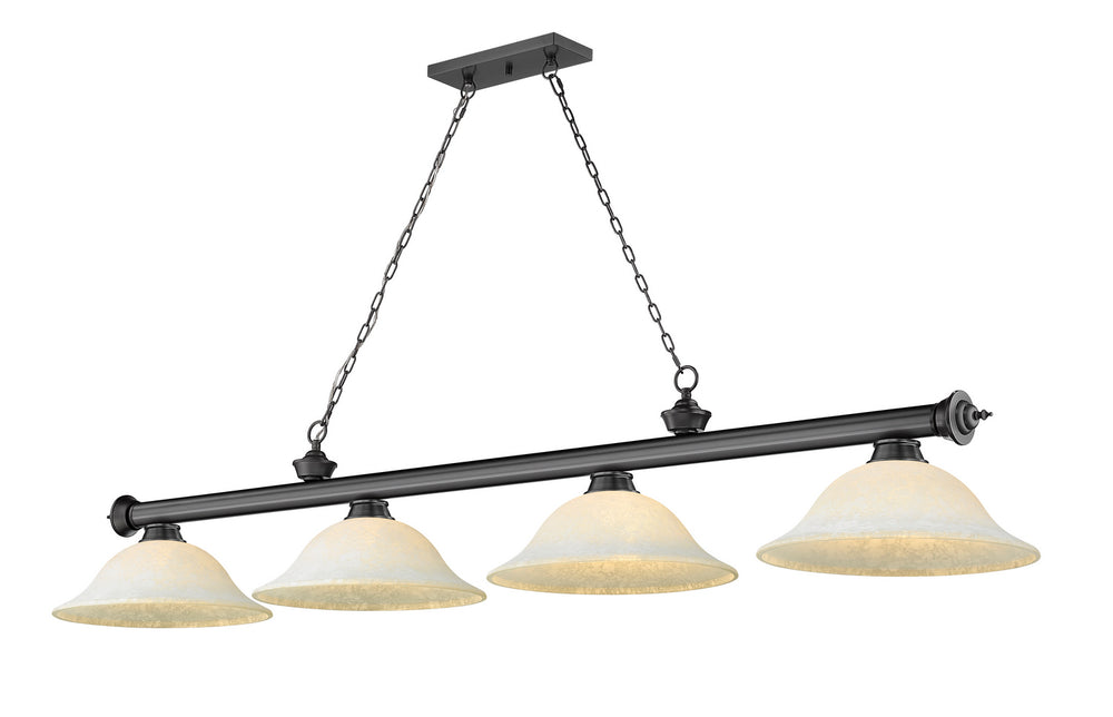 Z-Lite Canada - Four Light Billiard - Cordon - Bronze Plate- Union Lighting Luminaires Decor