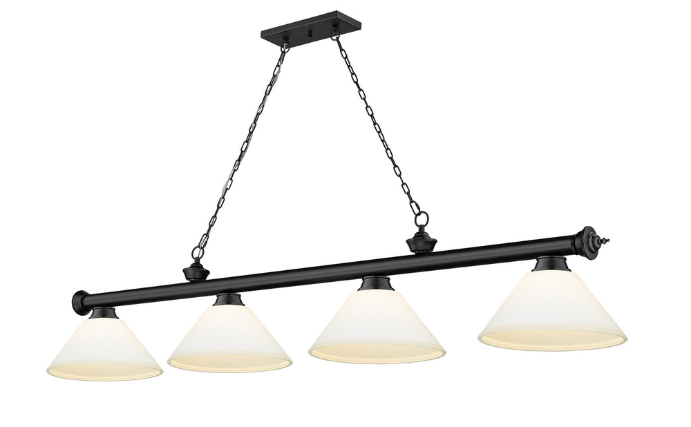 Z-Lite Canada - Four Light Billiard - Cordon - Matte Black- Union Lighting Luminaires Decor