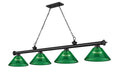 Z-Lite Canada - Four Light Billiard - Cordon - Matte Black- Union Lighting Luminaires Decor
